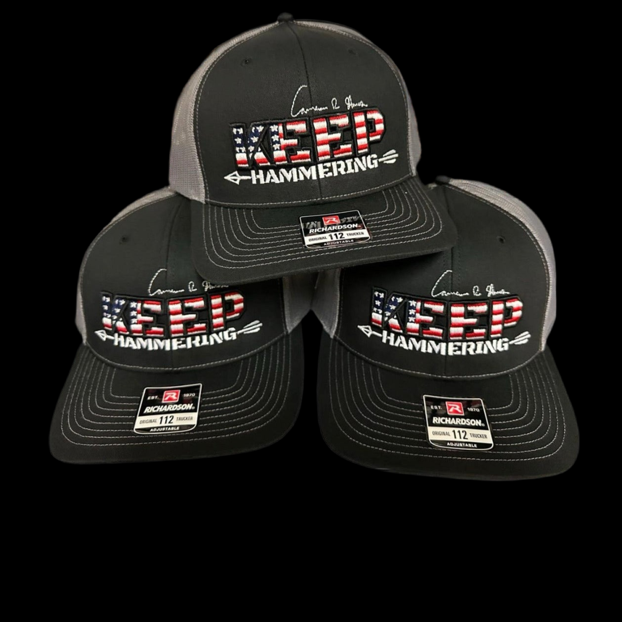 Keep Hammering Black Premium Hat